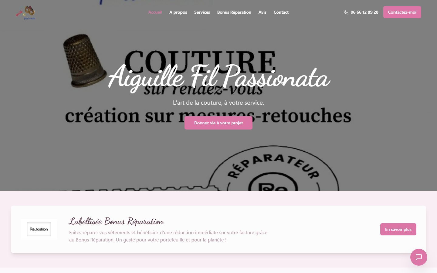 Aperçu du site Atelier Fil Passionata