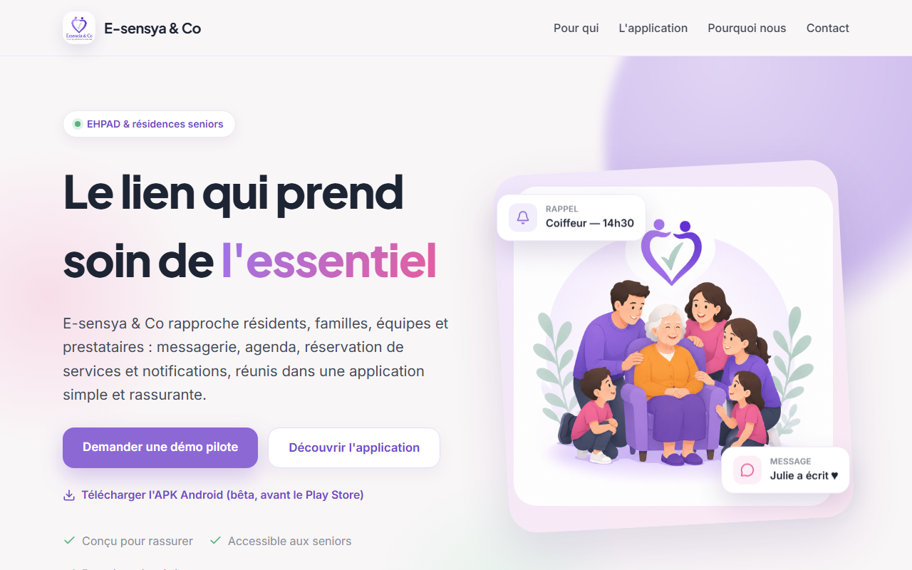 Aperçu du site E-sensya & Co