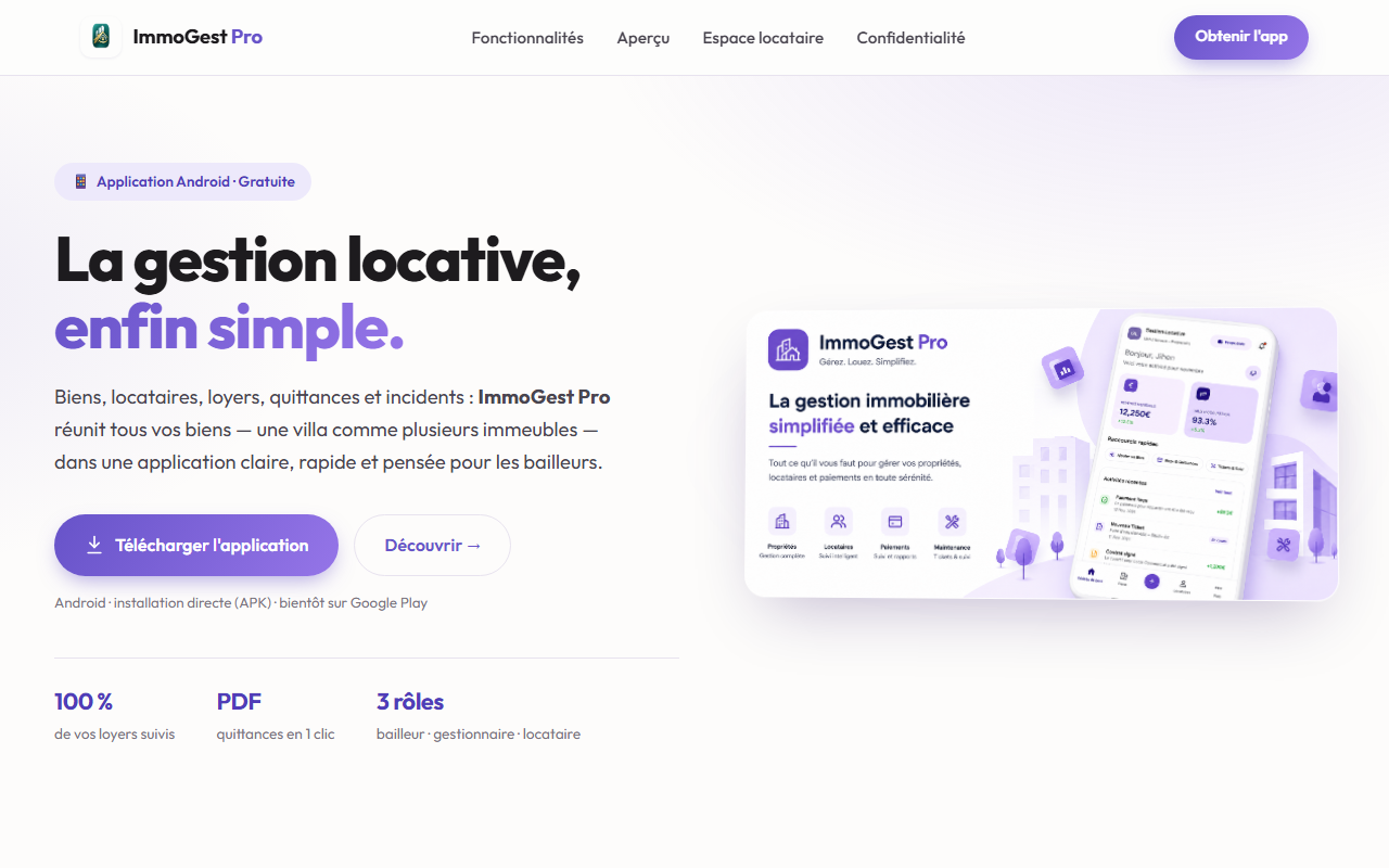 Aperçu du site ImmoGest Pro