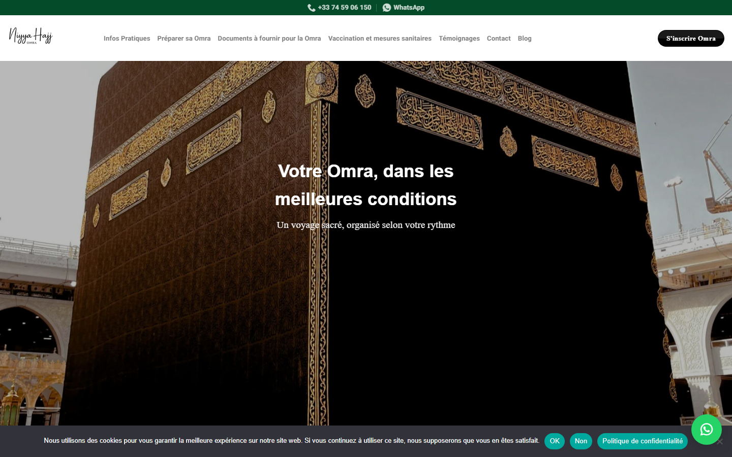 Aperçu du site Niyya Omra