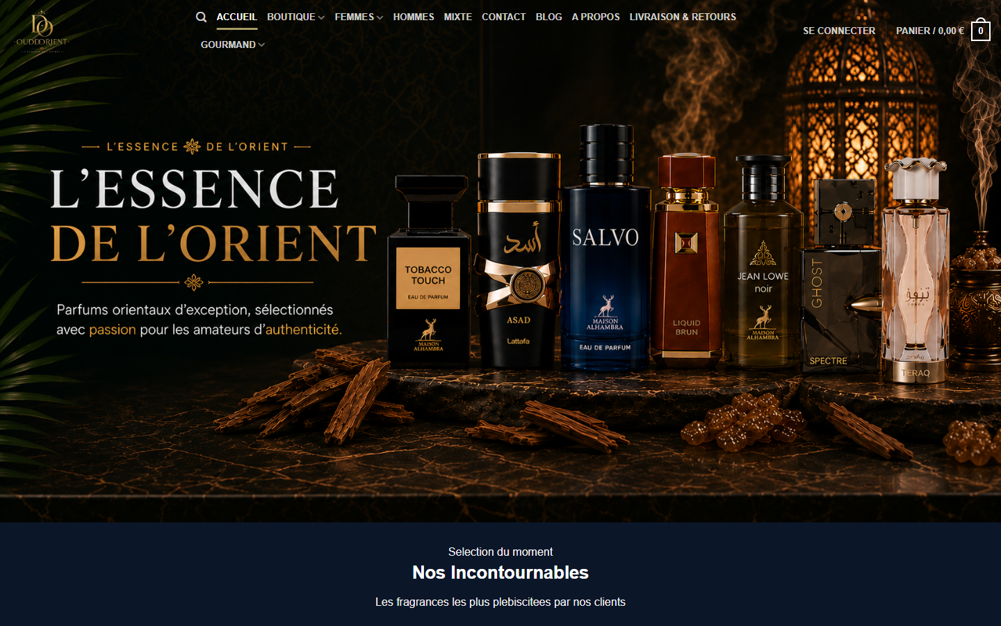 Aperçu du site Parfums d'Orient