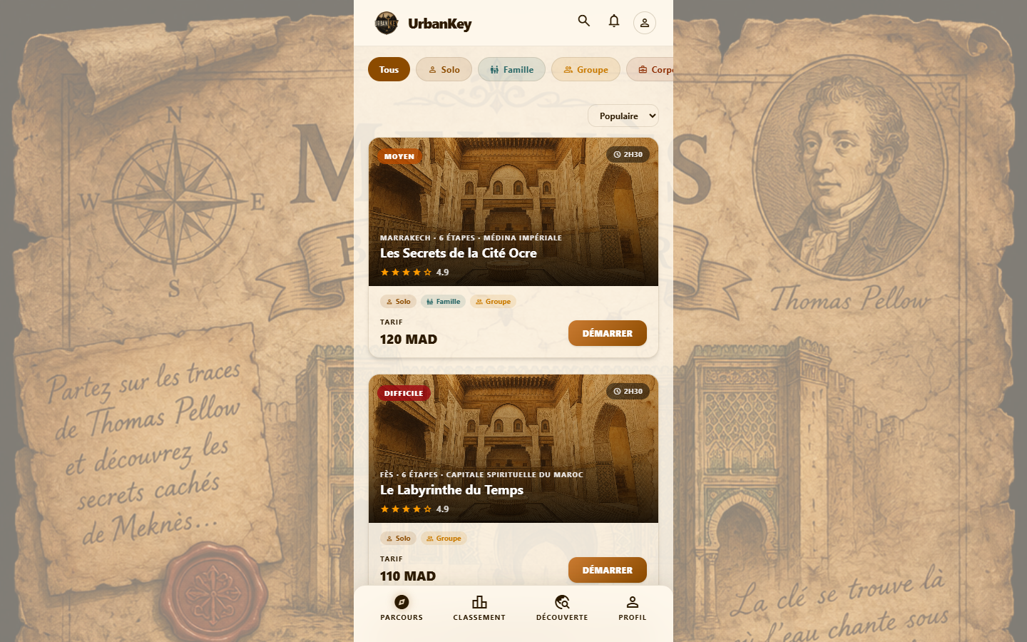 Aperçu du site UrbanKey